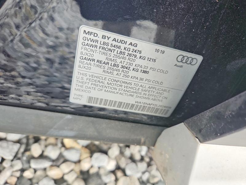 2020 Audi Q5 მანქანა იყიდება აუქციონზე, vin: WA1BNAFY2L2026938, აუქციონის ნომერი: 55548176