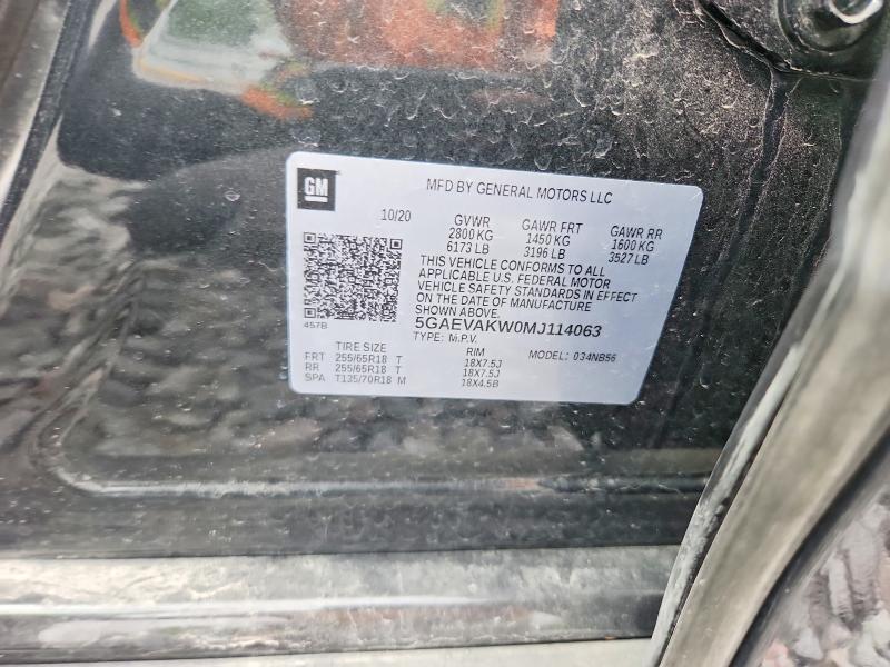 Aukcja sprzedaży 2021 Buick Enclave, vin: 5GAEVAKW0MJ114063, numer aukcji: 58310256