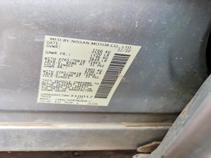 Продаж на аукціоні авто 2011 Nissan Titan, vin: 1N6BA0EC5BN310012, номер лоту: 58913916