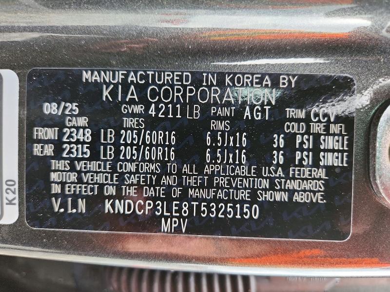 Aukcja sprzedaży 2026 Kia Niro, vin: KNDCP3LE8T5325150, numer aukcji: 56268176