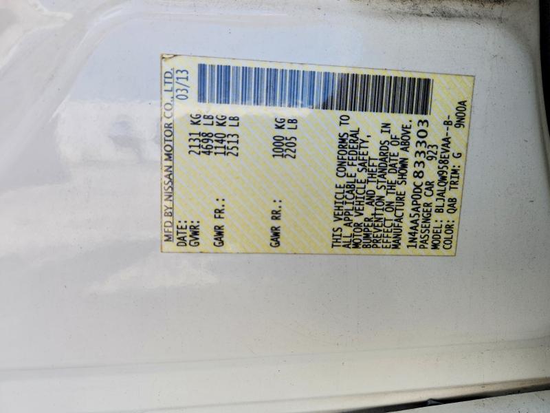 55616726 :رقم المزاد ، 1N4AA5AP0DC833303 vin ، 2013 Nissan Maxima مزاد بيع