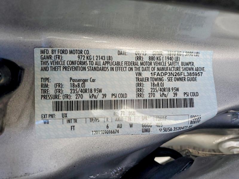56718506 :رقم المزاد ، 1FADP3N26FL385957 vin ، 2015 Ford Focus مزاد بيع