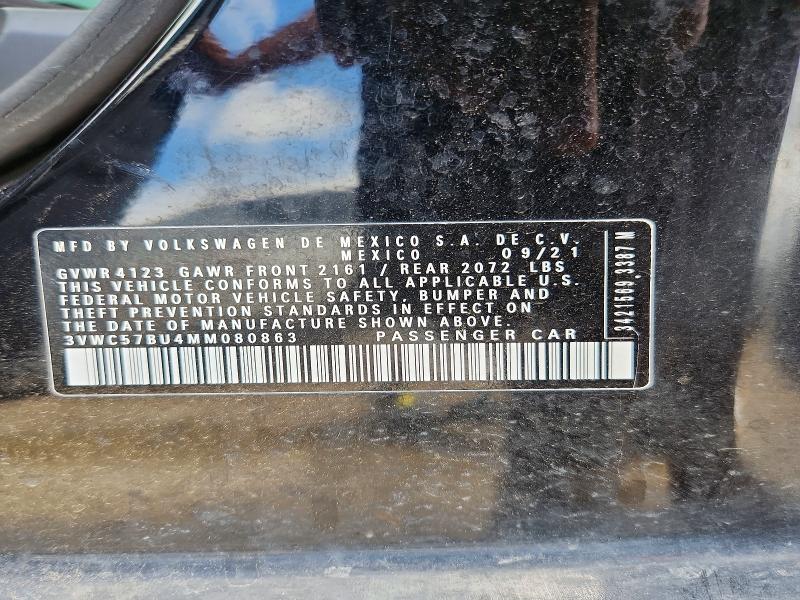 Aukcja sprzedaży 2021 Volkswagen Jetta, vin: 3VWC57BU4MM080863, numer aukcji: 58908326