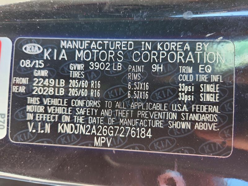 Продаж на аукціоні авто 2016 Kia Soul, vin: KNDJN2A26G7276184, номер лоту: 58416856