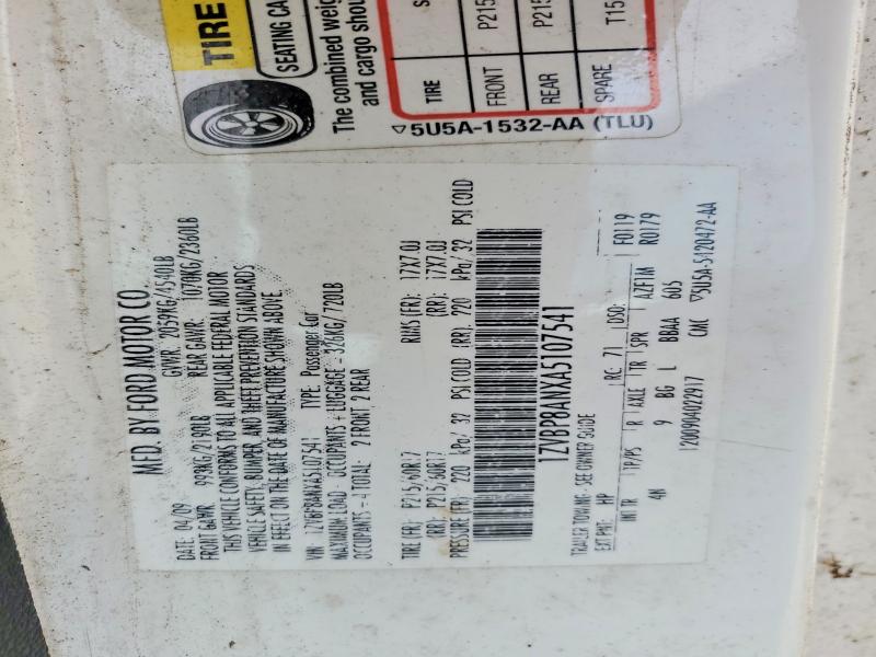 Aukcja sprzedaży 2010 Ford Mustang, vin: 1ZVBP8ANXA5107541, numer aukcji: 56537166