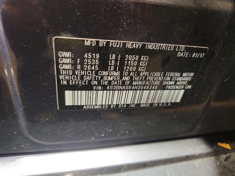58556466 :رقم المزاد ، 4S3BNAS64H3048340 vin ، 2017 Subaru Legacy مزاد بيع