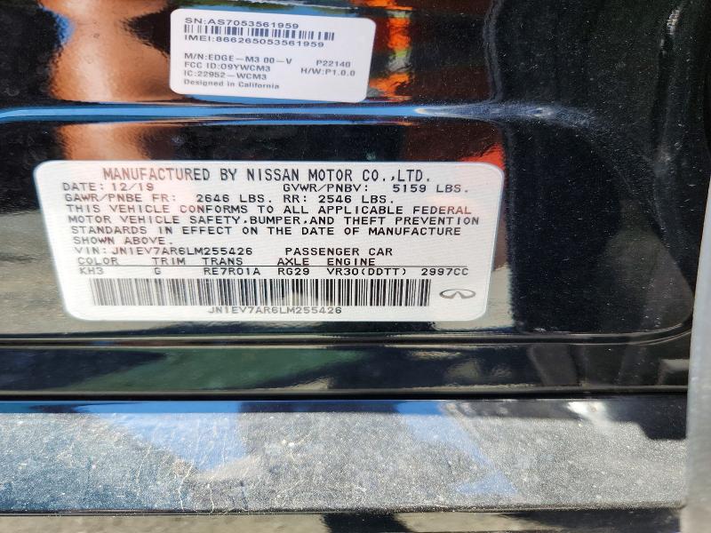 Aukcja sprzedaży 2020 Infiniti Q50, vin: JN1EV7AR6LM255426, numer aukcji: 56770386