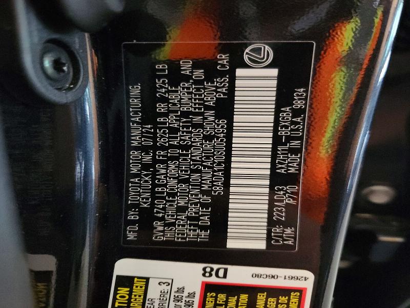 57616996 :رقم المزاد ، 58ADA1C10SU054956 vin ، 2025 Lexus Es 300h مزاد بيع