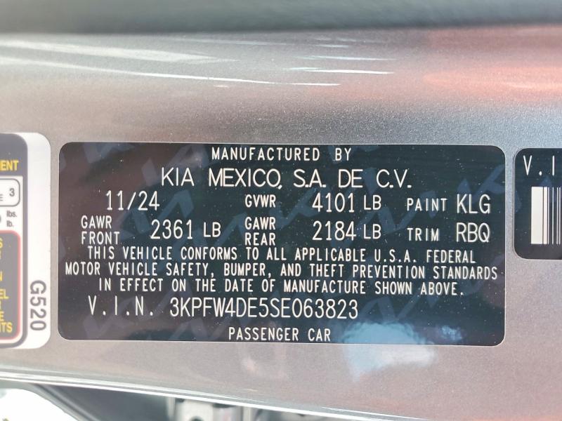 Aukcja sprzedaży 2025 Kia K4, vin: 3KPFW4DE5SE063823, numer aukcji: 56605906