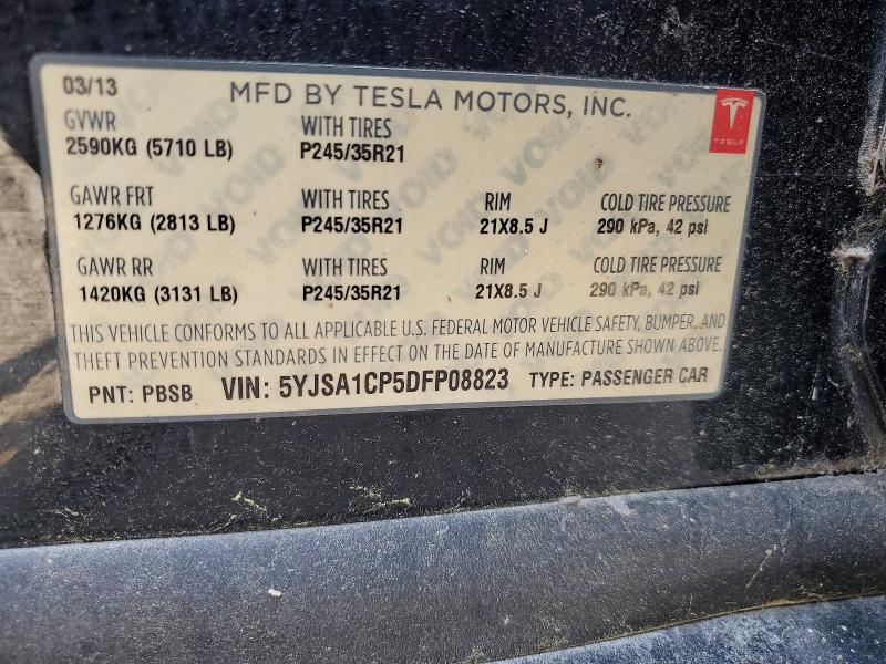 Aukcja sprzedaży 2013 Tesla Model S, vin: 5YJSA1CP5DFP08823, numer aukcji: 57718466