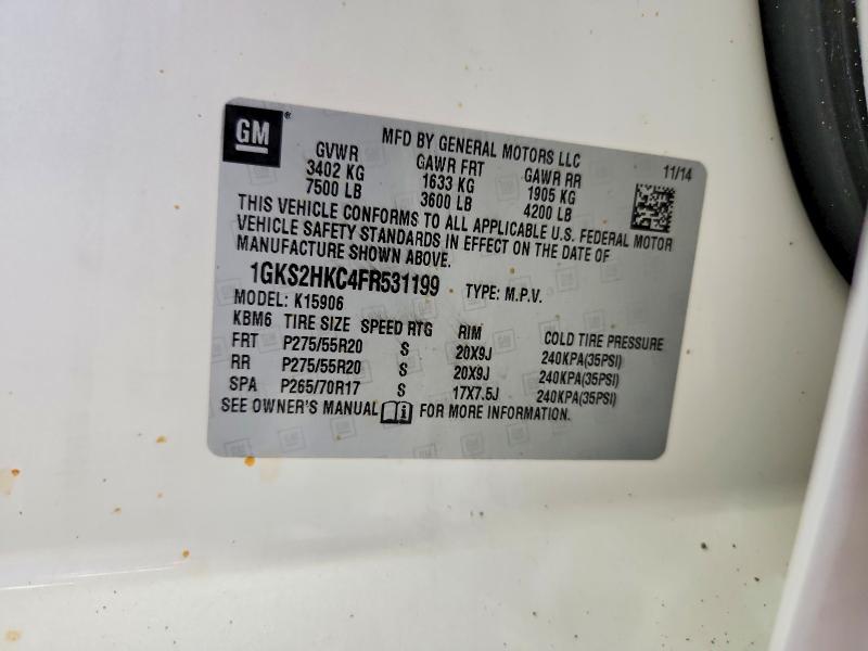 Продаж на аукціоні авто 2015 Gmc Yukon Xl, vin: 1GKS2HKC4FR531199, номер лоту: 57306996