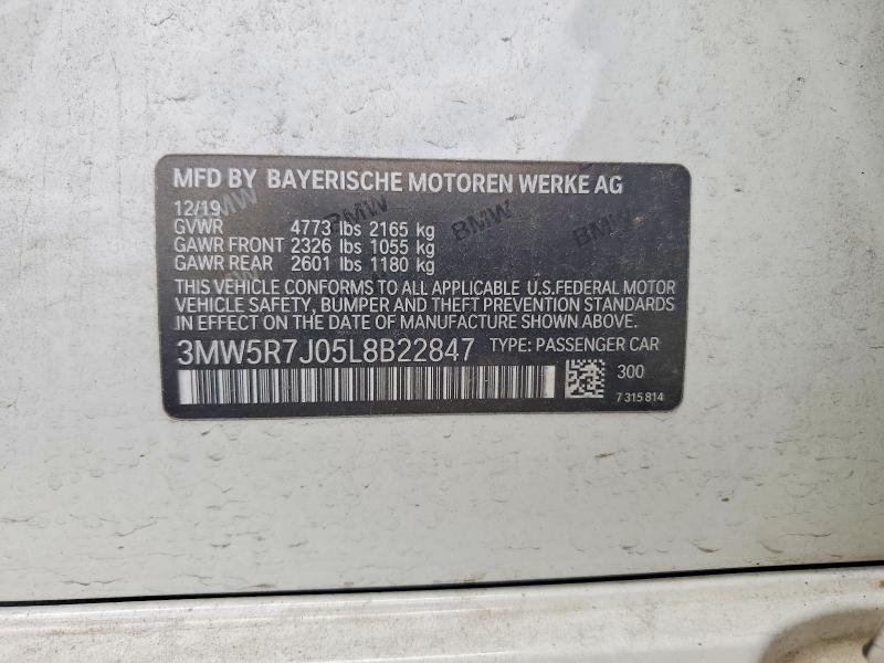 Продаж на аукціоні авто 2020 Bmw 330xi, vin: 3MW5R7J05L8B22847, номер лоту: 56607286