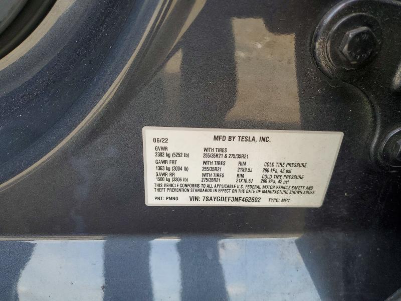Aukcja sprzedaży 2022 Tesla Model Y, vin: 7SAYGDEF3NF462602, numer aukcji: 55789436