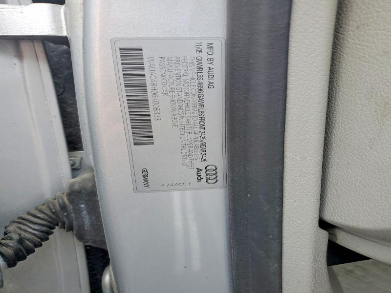 57077246 :رقم المزاد ، WAUAC48H06K008333 vin ، 2006 Audi A4 مزاد بيع
