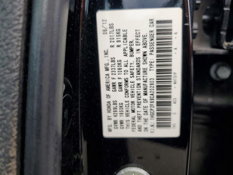Продажа на аукционе авто 2012 Honda Accord, vin: 1HGCP2F69CA202903, номер лота: 57918616