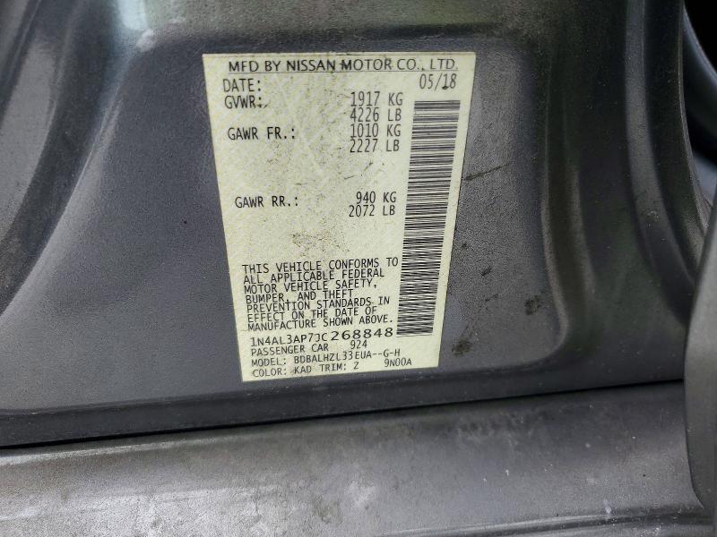 Продажа на аукционе авто 2018 Nissan Altima, vin: 1N4AL3AP7JC268848, номер лота: 54829616