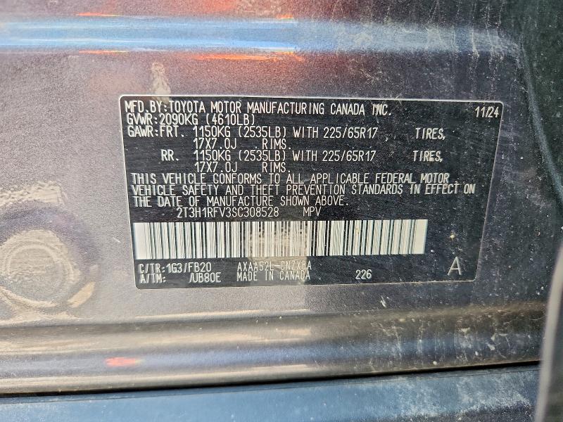 58462616 :رقم المزاد ، 2T3H1RFV3SC308528 vin ، 2025 Toyota Rav4 مزاد بيع