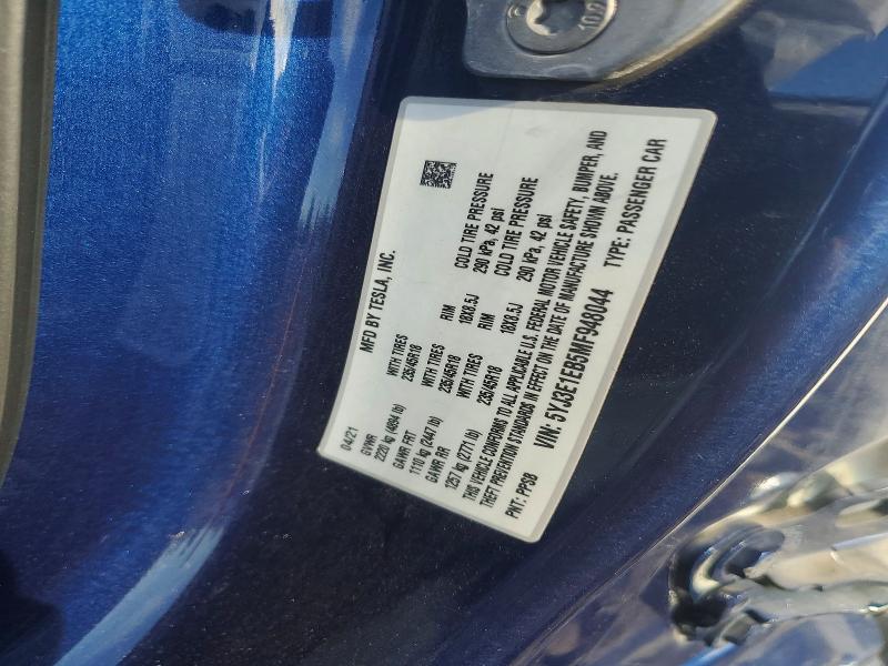 Aukcja sprzedaży 2021 Tesla Model 3, vin: 5YJ3E1EB5MF948044, numer aukcji: 58468866