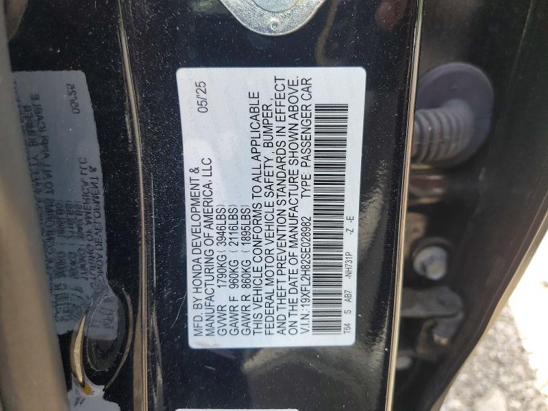 Продаж на аукціоні авто 2025 Honda Civic, vin: 19XFL2H82SE028982, номер лоту: 57705826