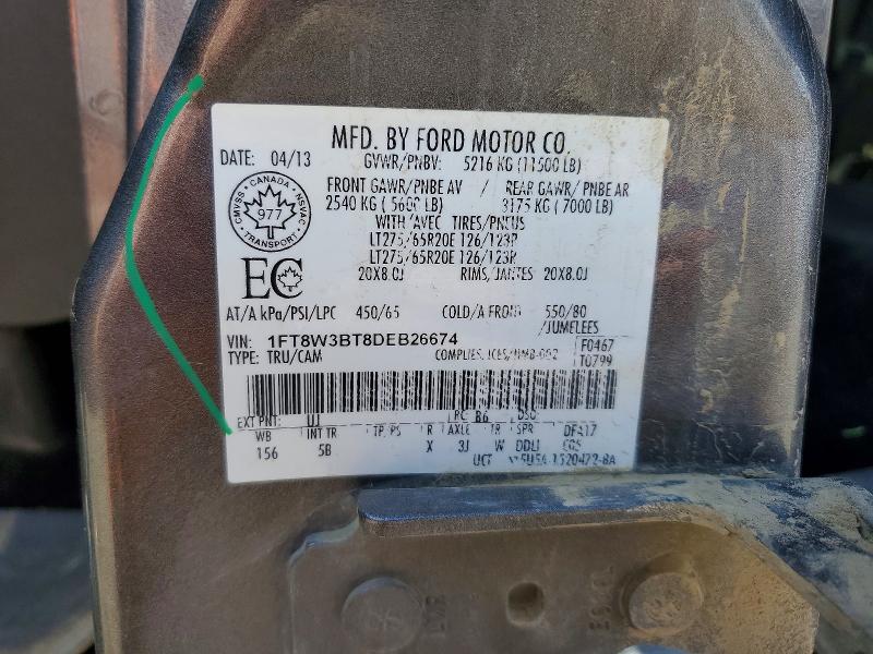 Продажа на аукционе авто 2013 Ford F350, vin: 1FT8W3BT8DEB26674, номер лота: 65061216