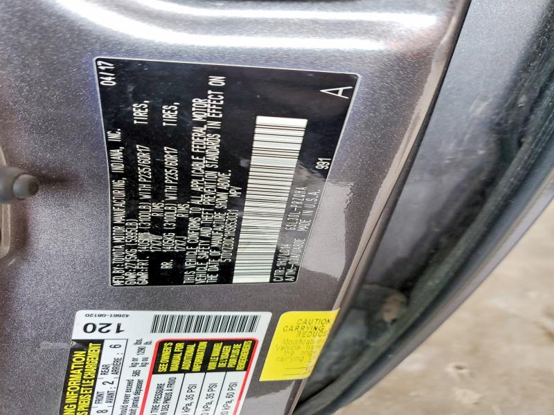 Aukcja sprzedaży 2017 Toyota Sienna, vin: 5TDYZ3DC1HS853031, numer aukcji: 58396506