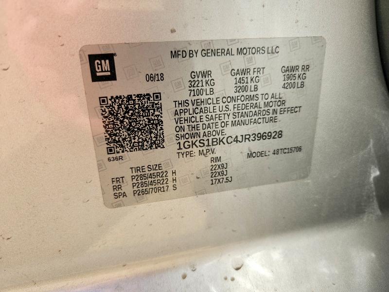 Продажа на аукционе авто 2018 Gmc Yukon, vin: 1GKS1BKC4JR396928, номер лота: 56406056