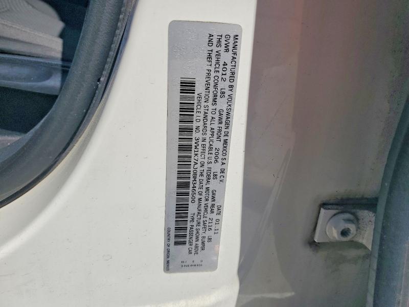 Aukcja sprzedaży 2011 Volkswagen Jetta Base 4d Sedan, vin: 3VW1K7AJ0BM346500, numer aukcji: 55746916