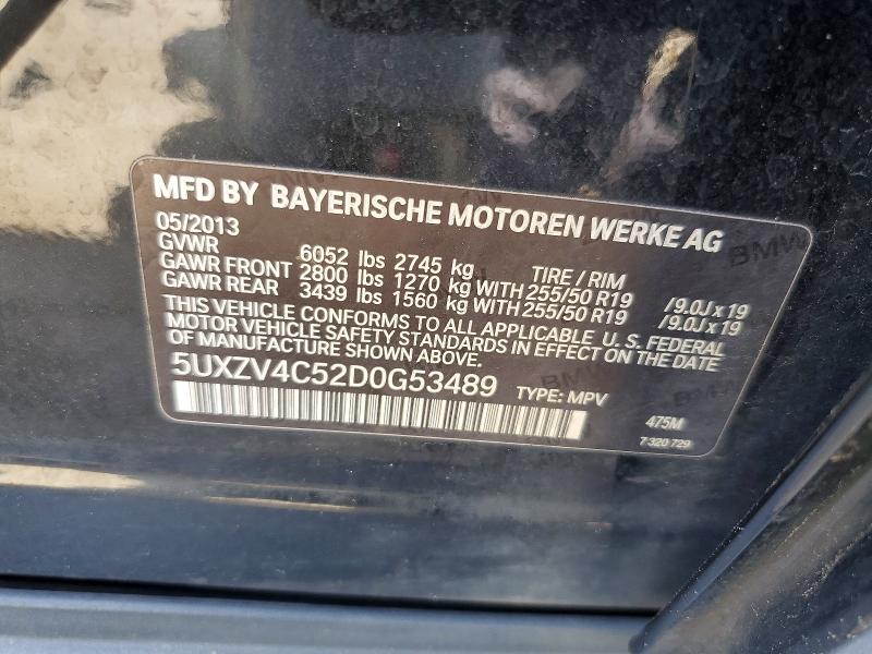 56302306 :رقم المزاد ، 5UXZV4C52D0G53489 vin ، 2013 Bmw X5 مزاد بيع