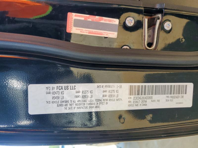 56996566 :رقم المزاد ، 2C3CDXGJ9JH233935 vin ، 2018 Dodge Charger مزاد بيع