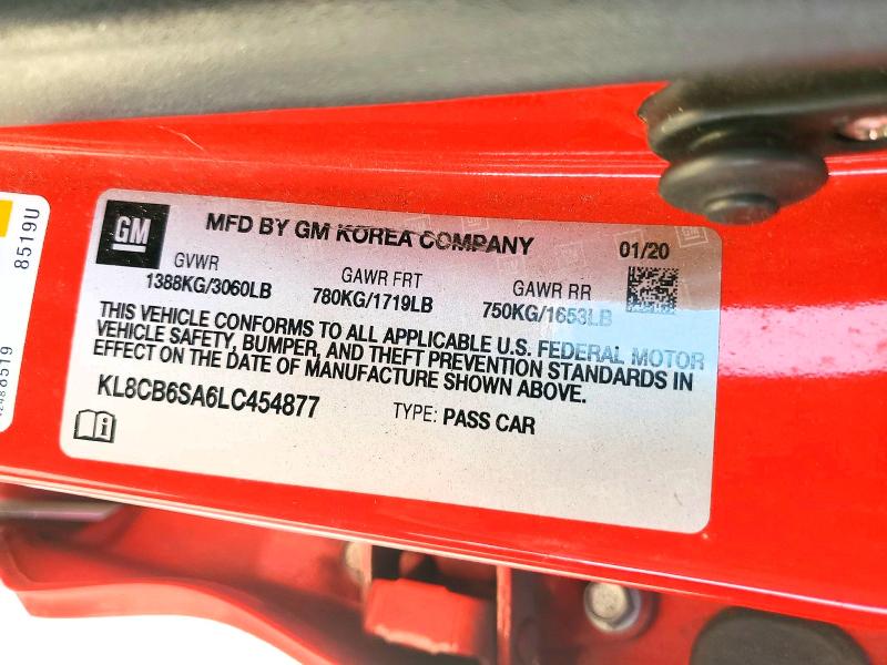 55589726 :رقم المزاد ، KL8CB6SA6LC454877 vin ، 2020 Chevrolet Spark مزاد بيع