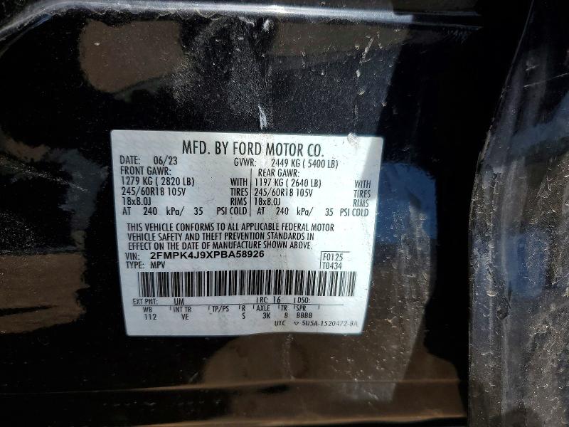 2023 Ford Edge მანქანა იყიდება აუქციონზე, vin: 2FMPK4J9XPBA58926, აუქციონის ნომერი: 56685196