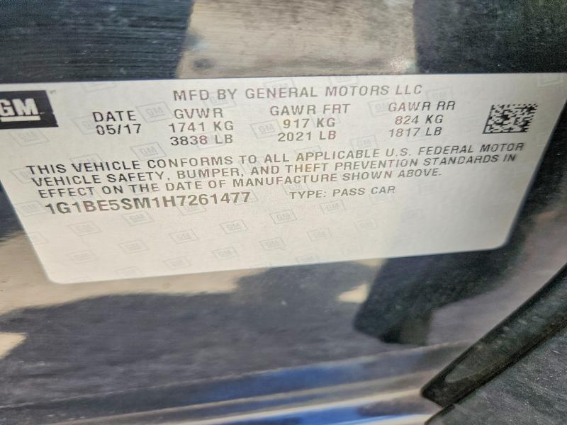 Aukcja sprzedaży 2017 Chevrolet Cruze, vin: 1G1BE5SM1H7261477, numer aukcji: 58217126