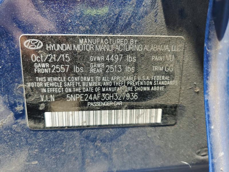 2016 Hyundai Sonata მანქანა იყიდება აუქციონზე, vin: 5NPE24AF3GH327936, აუქციონის ნომერი: 58431286