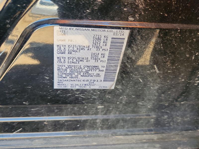 Aukcja sprzedaży 2014 Nissan Pathfinder, vin: 5N1AR2MN7EC687913, numer aukcji: 58043276