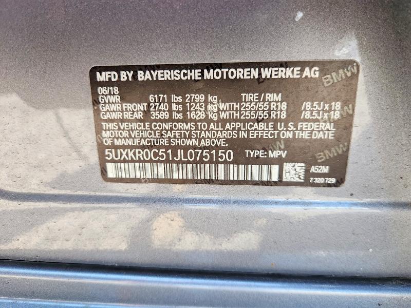 Продаж на аукціоні авто 2018 Bmw X5, vin: 5UXKR0C51JL075150, номер лоту: 56337046