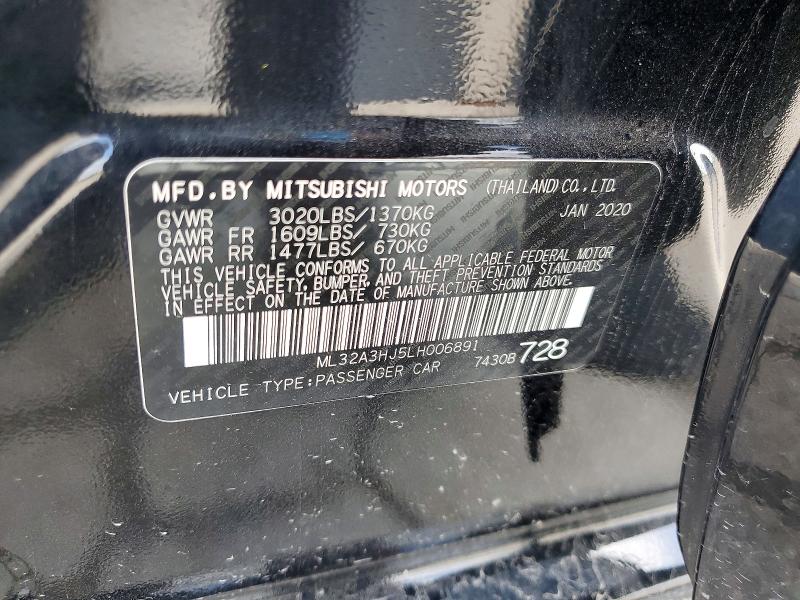 Aukcja sprzedaży 2020 Mitsubishi Mirage, vin: ML32A3HJ5LH006891, numer aukcji: 56902216