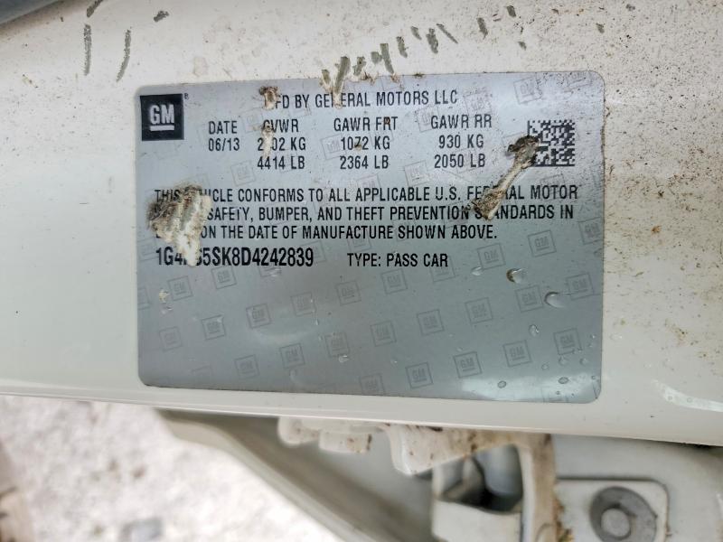 2013 Buick Verano მანქანა იყიდება აუქციონზე, vin: 1G4PS5SK8D4242839, აუქციონის ნომერი: 58222806