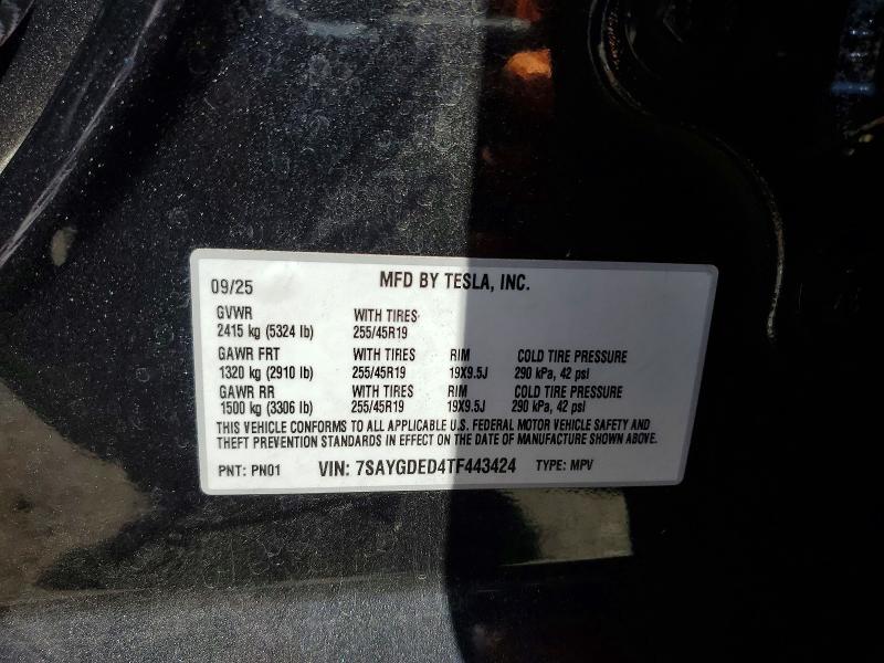 Aukcja sprzedaży 2026 Tesla Model Y, vin: 7SAYGDED4TF443424, numer aukcji: 58297326