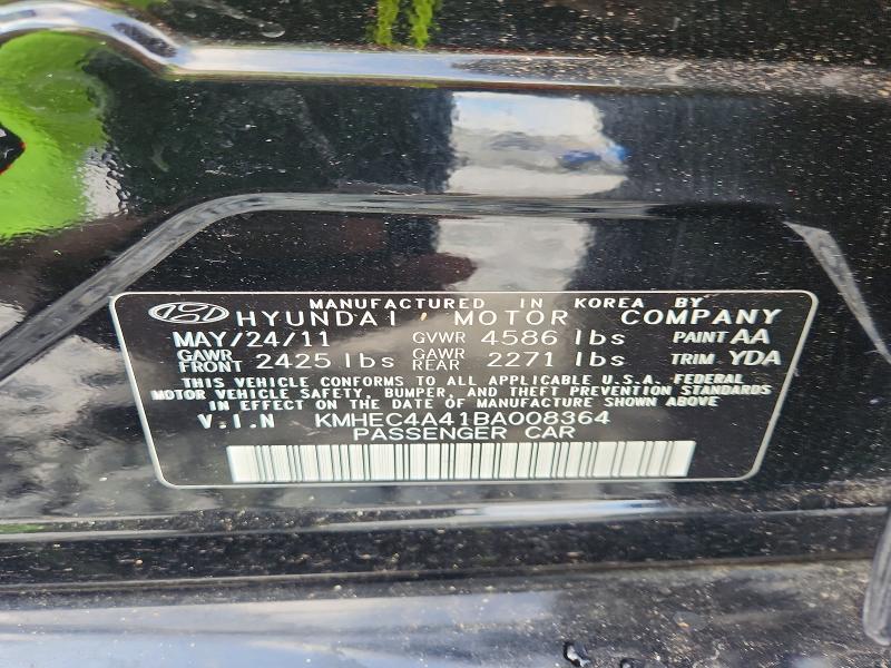 Продажа на аукционе авто 2011 Hyundai Sonata, vin: KMHEC4A41BA008364, номер лота: 58074306