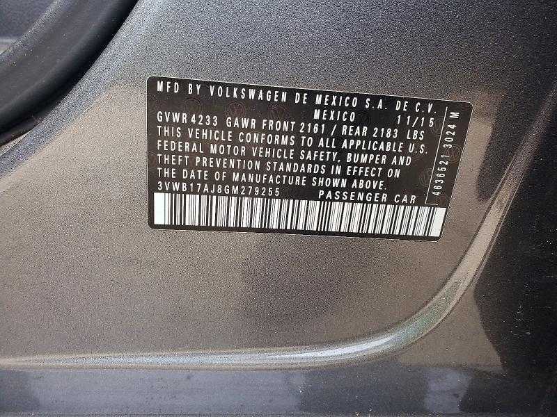 58702566 :رقم المزاد ، 3VWB17AJ8GM279255 vin ، 2016 Volkswagen Jetta مزاد بيع