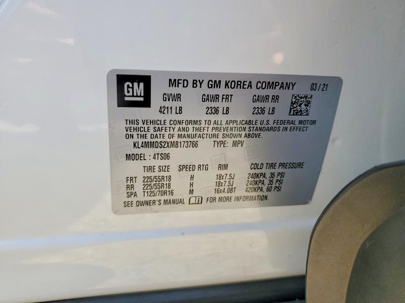 Aukcja sprzedaży 2021 Buick Encore Gx, vin: KL4MMDS2XMB173766, numer aukcji: 56030096