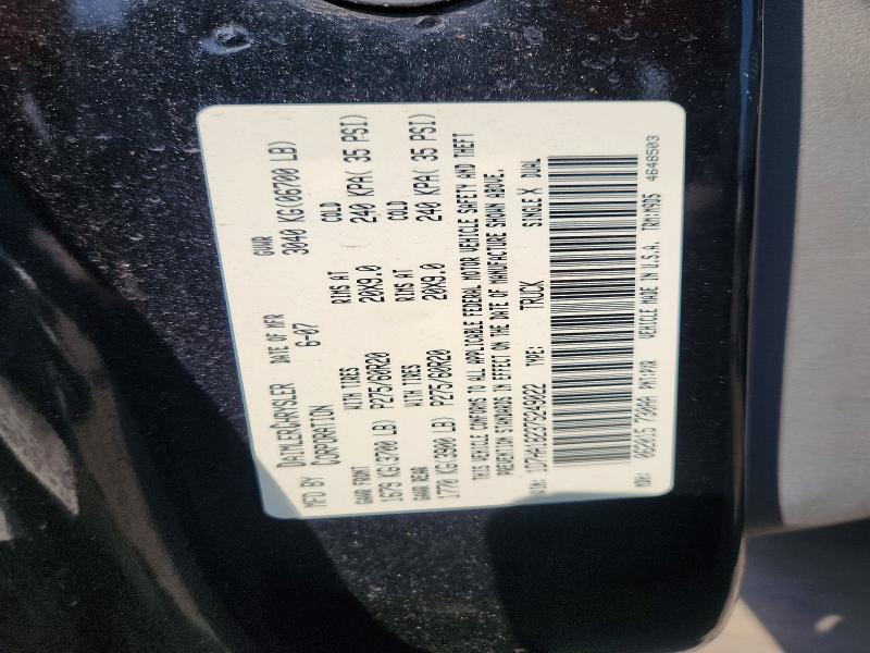 2007 Dodge Ram 1500 მანქანა იყიდება აუქციონზე, vin: 1D7HA18237S249022, აუქციონის ნომერი: 58820856