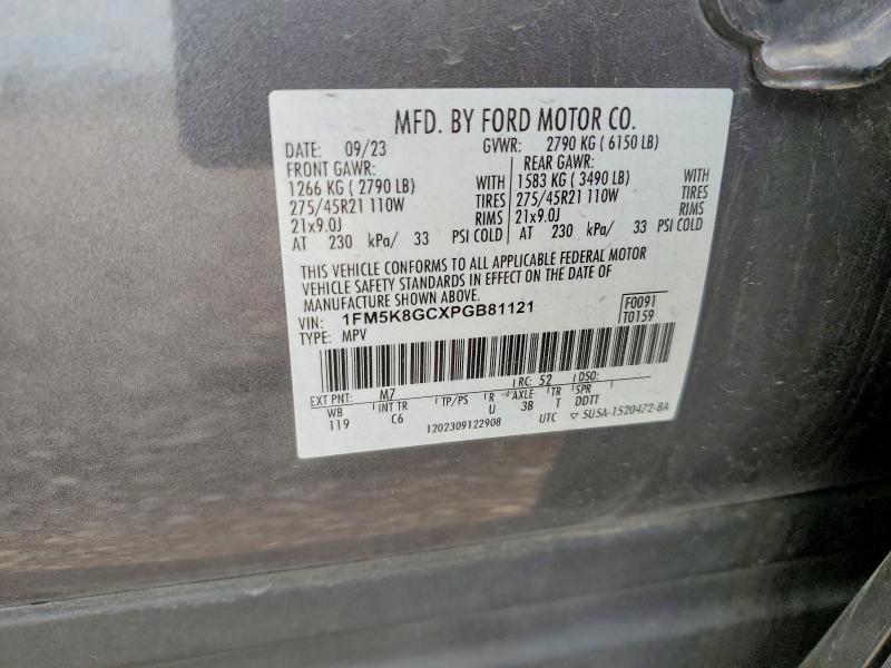 2023 Ford Explorer მანქანა იყიდება აუქციონზე, vin: 1FM5K8GCXPGB81121, აუქციონის ნომერი: 55175396