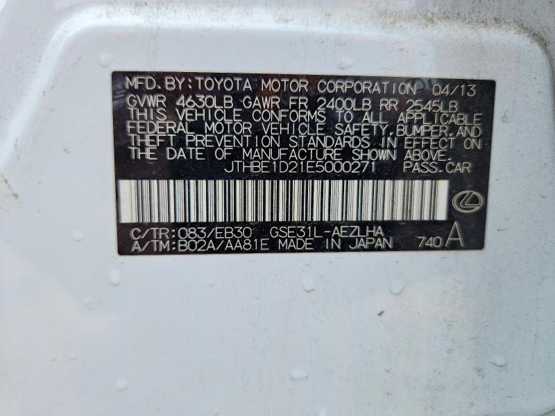 58939506 :رقم المزاد ، JTHBE1D21E5000271 vin ، 2014 Lexus Is مزاد بيع