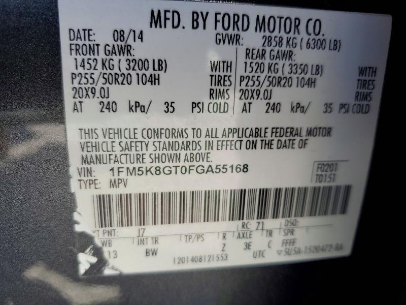Aukcja sprzedaży 2015 Ford Explorer, vin: 1FM5K8GT0FGA55168, numer aukcji: 56878536