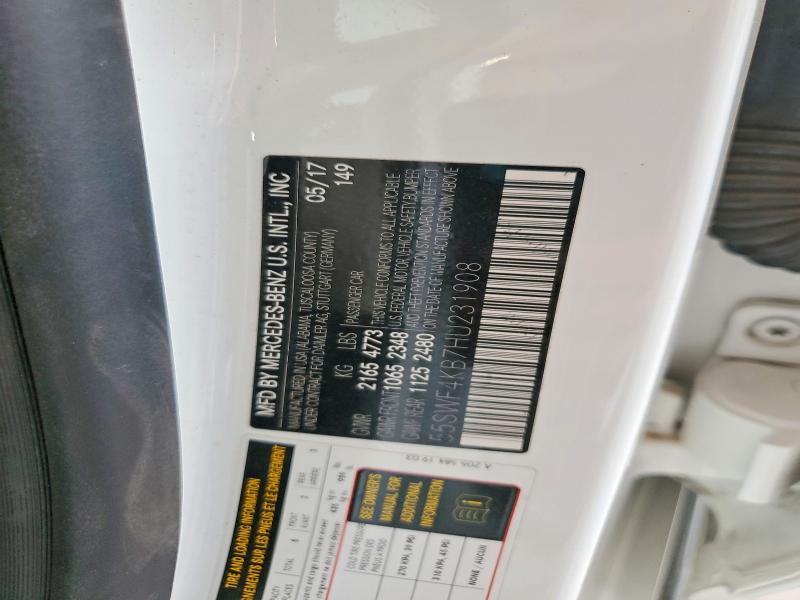 57048886 :رقم المزاد ، 55SWF4KB7HU231908 vin ، 2017 Mercedes-benz C مزاد بيع