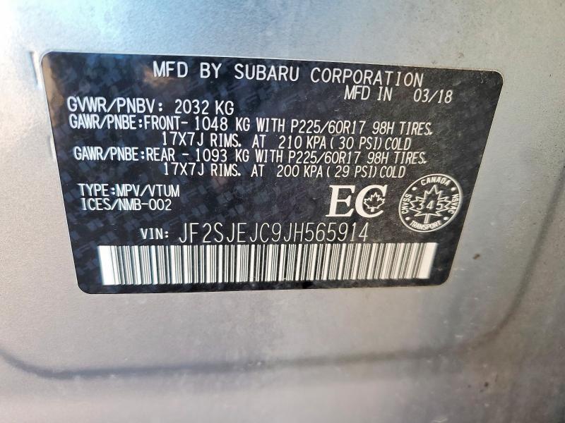 Продажа на аукционе авто 2018 Subaru Forester, vin: JF2SJEJC9JH565914, номер лота: 53303246