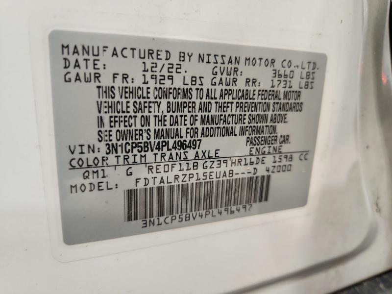 57940756 :رقم المزاد ، 3N1CP5BV4PL496497 vin ، 2023 Nissan Kicks مزاد بيع