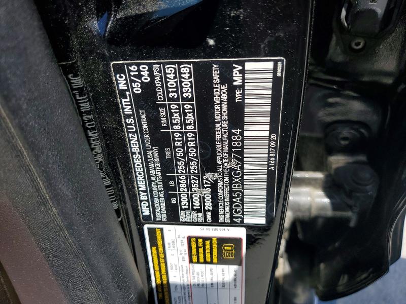 56359106 :رقم المزاد ، 4JGDA5JBXGA771884 vin ، 2016 Mercedes-benz Gle مزاد بيع