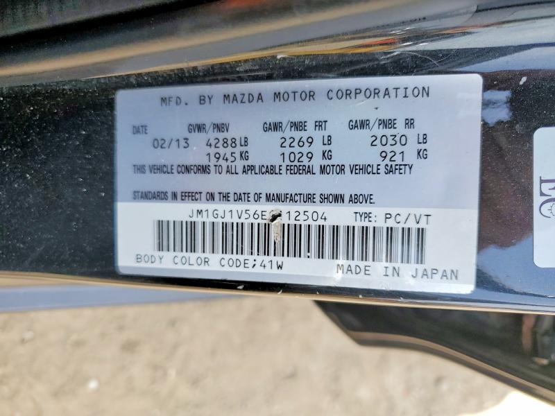 2014 Mazda 6 მანქანა იყიდება აუქციონზე, vin: JM1GJ1V56E1112504, აუქციონის ნომერი: 55977276